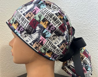 Eras Tour TS Ponytail Surgical Scrub Cap Nurse cap Doctor cap Tech cap OR cap