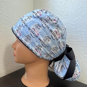 Keep Calm and Call Anesthesia Ponytail Scrub Surgical Cap