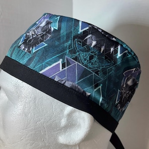 Black Panther Scrub Hat, Cotton Surgical Pixie Cap