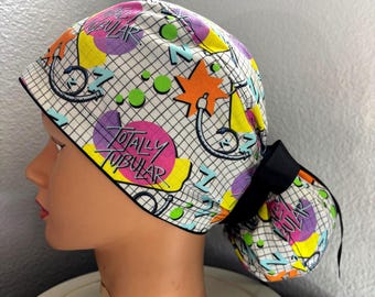 Totally Tubular Ponytail Surgical Scrub Cap