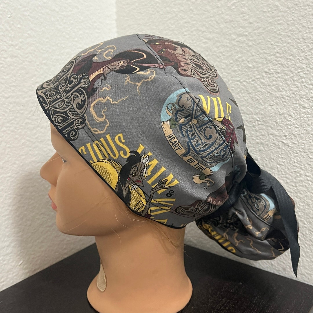 Nurse Cap Surgical Head Cover Medical Scrub Hat Chef Headwear For Women Adjustable Doctor Cap Unisex Breathable Sweat Absorption Surgery Hat With Ties For Long Hair Blue