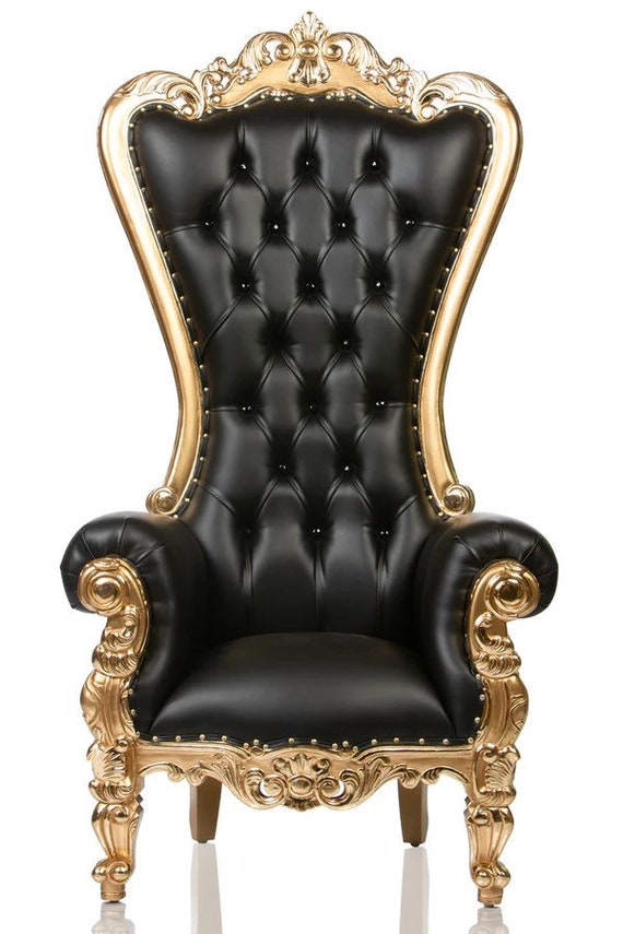 Gold Black Throne Chair
