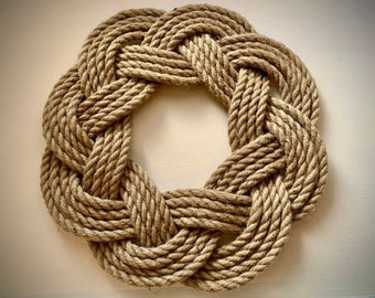 Traditional Turkshead Nautical rope wreath/Christmas Wreath/Wall Decor/Sailors block mat