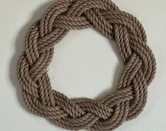 Traditional Turkshead Nautical rope wreath/Christmas Wreath/Wall Decor/Sailors block mat