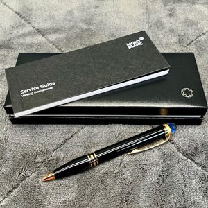 New Mont Blanc Cool Blue Rose Trim Star Walker Ballpoint Pen. New in box w/ Service Guide! FREE Shipping! #MB2545