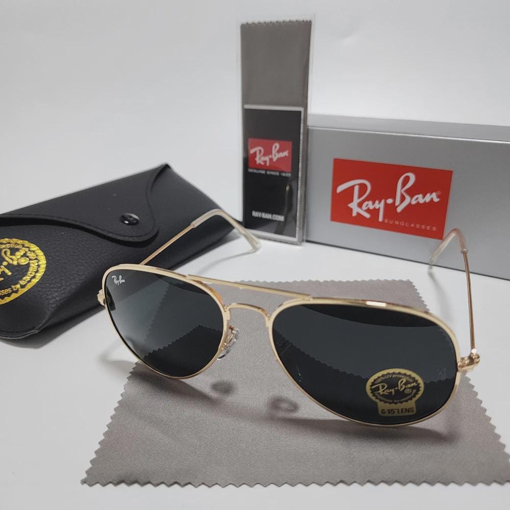 SG2603 Ray-ban RB3025 Aviator Sunglasses Gold Frame Glass  display picture 3
