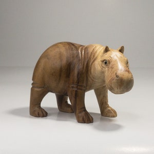 Wooden Hippo Statue, Hand Carved Statue, Miniature, Wood Carving, Natural Wood , Unique Hippo, Room Decor, Gift for Him, Father Gift Idea