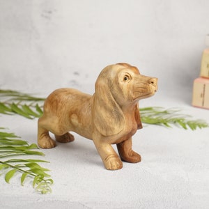 Wooden Dog Figurine, Handmade Dachshund Dog, woodcarving, Room Decor, Dog Statue, Housewarming, House Decor, Birthday Gift,  Gift for Father