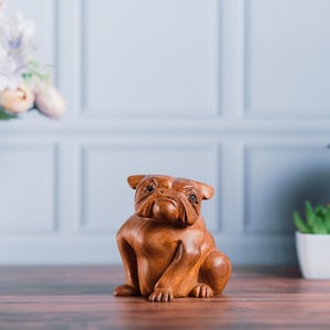 Wooden Pug Figurine, Handmade pug Dog, woodcarving, Room Decor, Dog Statue, House warming, Home Decor, Birthday Gift, Valentine Gift