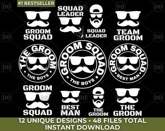 Bräutigam Squad SVG Sammlung: Junggesellenabschied Shirt Designs (Digitaler Download)