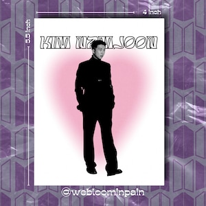 BTS Minimalistic Design Art Print (Pink, Black and White)
