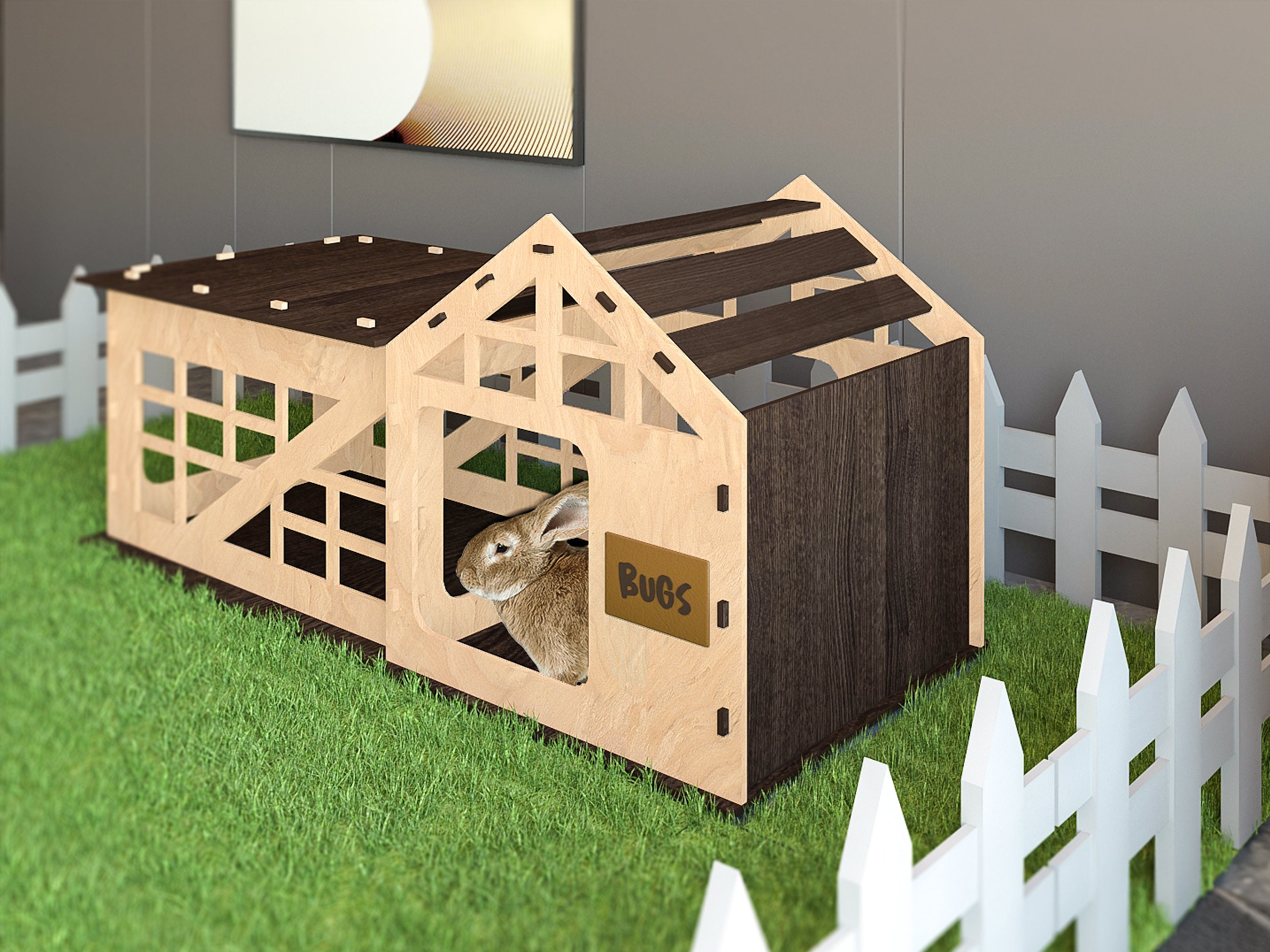 Large Wooden Rabbit House Personalized Playground for Bunny Etsy