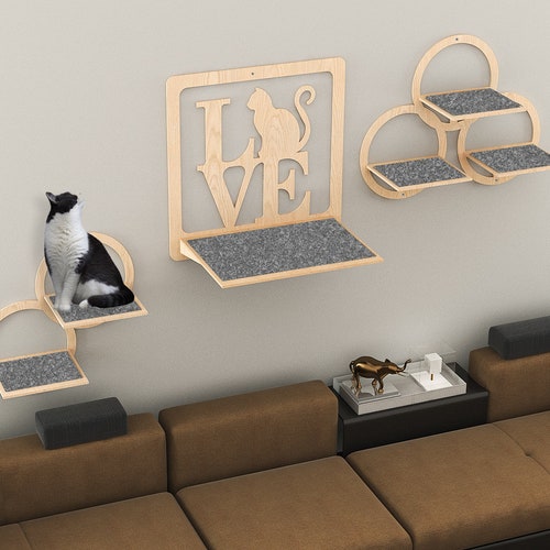 Wooden Cat Wall Bed With Unique Window Design Modern Home Etsy