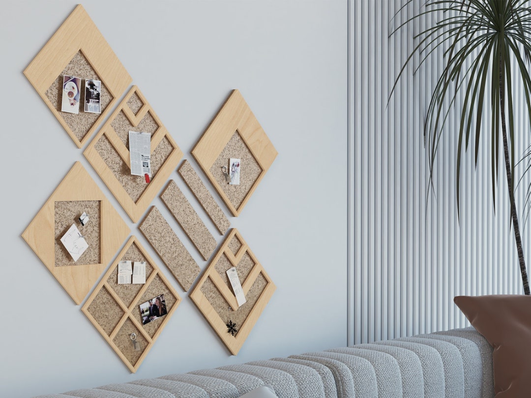 Cork Notice Board, Message Board, Wall Organizer, Office Decor, Pin Board for Wall, Framed Cork