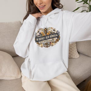 Imker Hoodie Damen & Herren - Im Dienst der Königin Geschenk - Lustiger Bienen Pullover Vintage - Honey Bee Shirt Imkerei Honig Geschenkidee