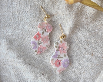 Boucles d'oreilles JEANNE en argile polymère | Création artisanale faites main | très légère | idée cadeau femme