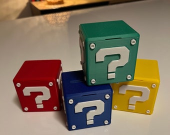 Question mark, customizable Mario storage box, gift idea, piggy bank, office decoration, Nintendo switch game storage