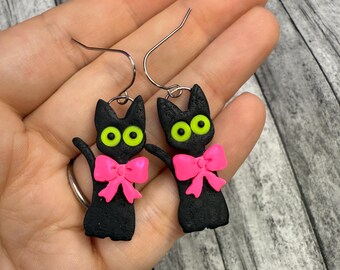 Bow Boi Katto Earrings! Handmade by me!