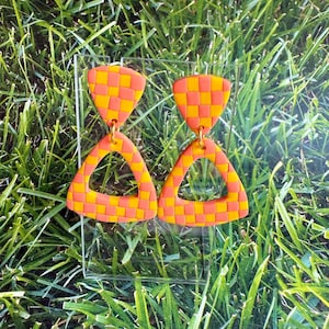 Funky 70s Dangle Earrings! Handmade by me!