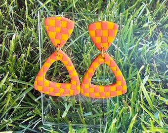 Funky 70s Dangle Earrings! Handmade by me!