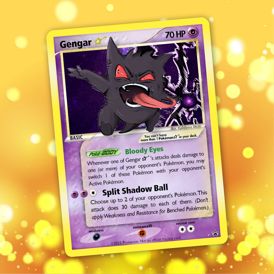 Gengar Gold Star Delta Species Custom Pokemon Card PROXY Etsy UK