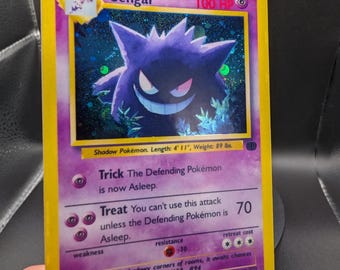 gengar pokemon halloween card Custom Holographic Place 1 damage counter on each of your opponents Benched Pokémon Gengar (Cosmos Holo) 060/162 -