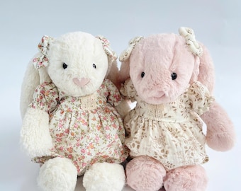 Romper for Jellycat bunny, custom bunny outfits for children, Jellycat bunny clothes, handmade bunny clothes, handmade clothes for bunny