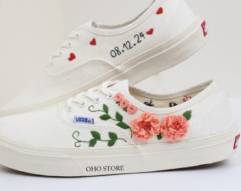 Wedding Vans: Embroidered Floral Bridal Sneakers