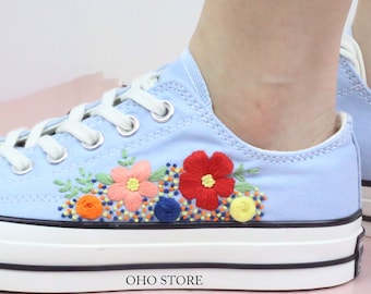 Embroidered Converse Low Tops: Floral Chuck Taylor Sneakers