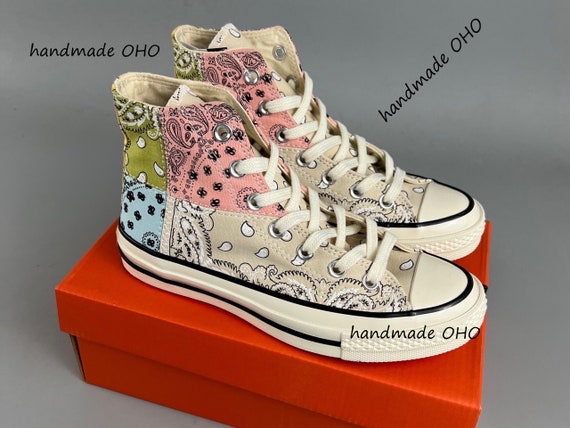 Embroidered Converse Chuck Taylor 1970s Converse High Tops converse Space Hippie Gift Birthday Shoes Personalized Name and Date Etsy