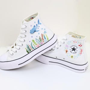 Whale Shark Embroidered Converse Custom, Whale Shark Embroidered Sneaker, Ocean Vibes Embroidered, Birthday Gift For Son, Unisex Shoes