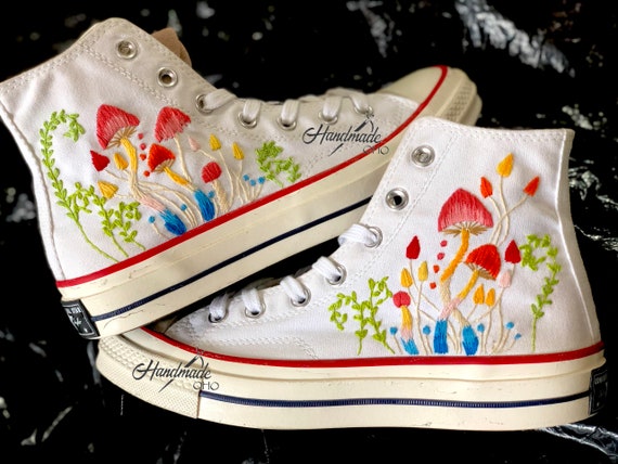 Custom Converse Chuck Taylor 1970s Mushroom Embroidered Custom Embroidered Converse Sneakers Mushroom Embroidered Shoes Gift for Daughter Etsy