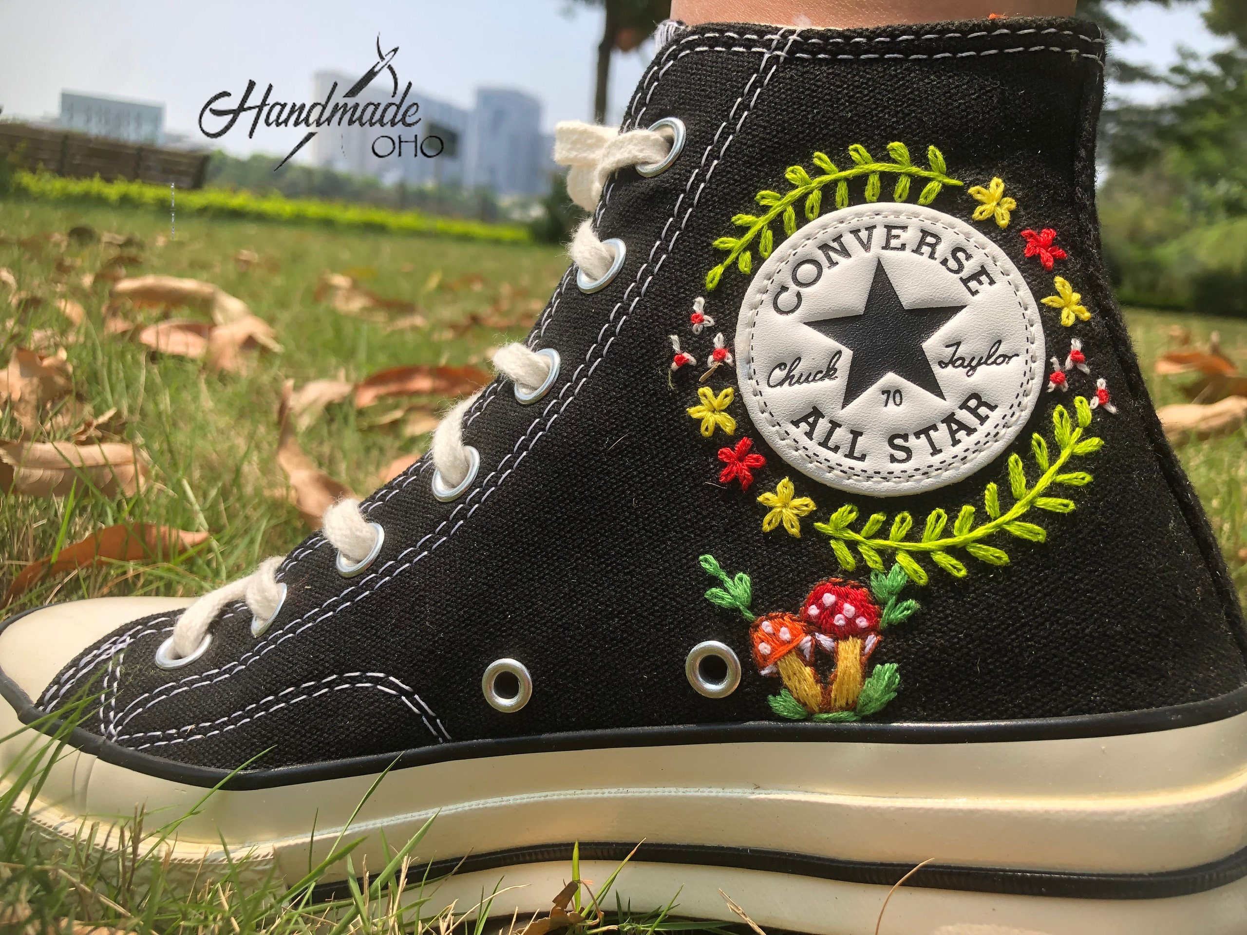 Custom Embroidery Converse Embroidery Mushrooms Custom - Etsy Custom Embroidery Converse Embroidery Mushrooms Custom - Etsy