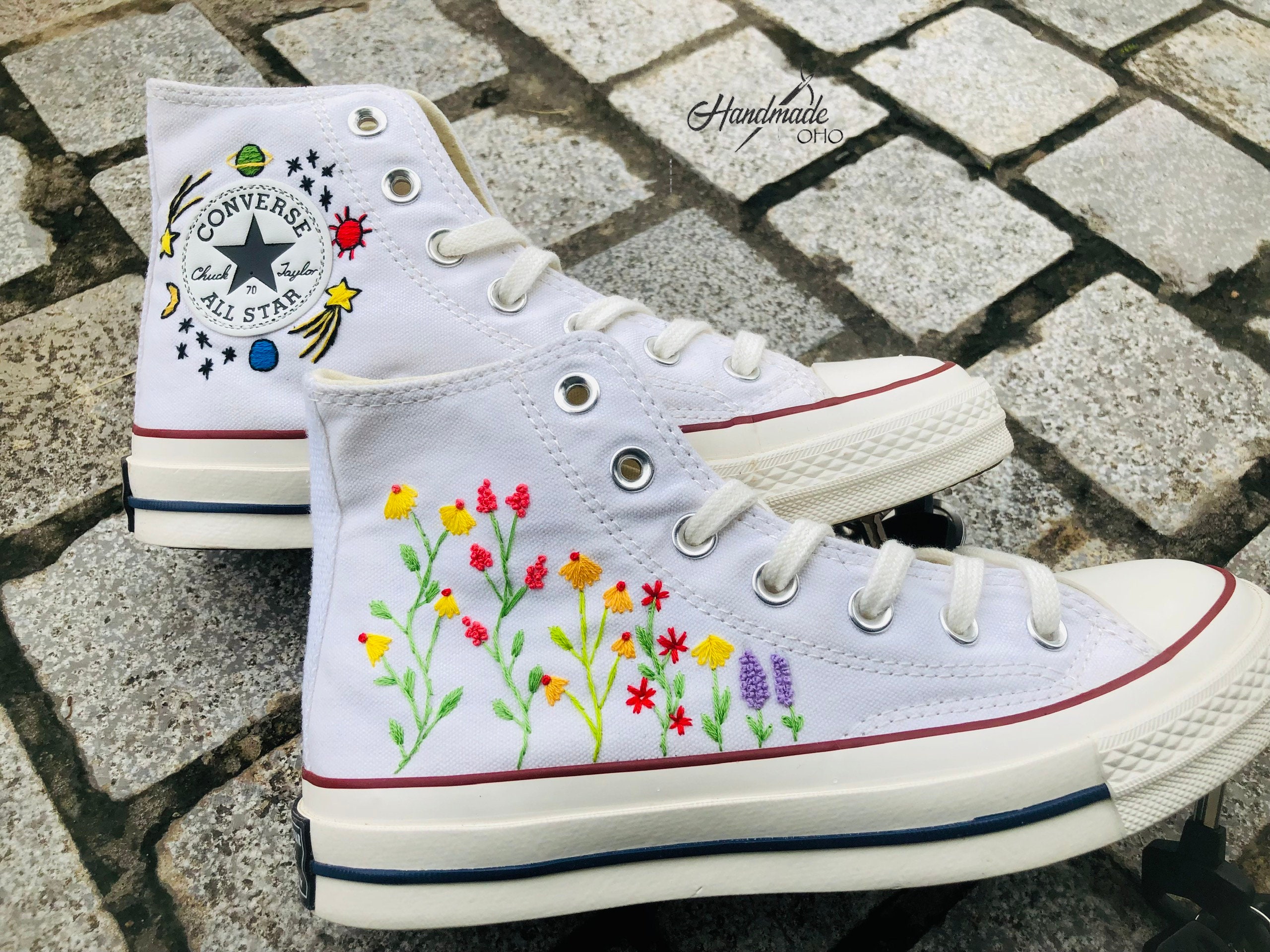 bandeja Controlar oportunidad Custom Converse Custom Converse High Tops Embroidered - Etsy