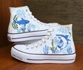 Custom Embroidered Converse High Tops: Shark Ocean Design product logo