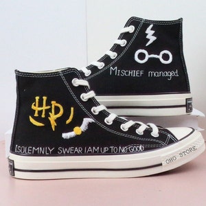 Halloween converse/ Custom anime embroidered shoe/ converse high tops embroidered cartoon character/ gift for daughter/ Personalized gift