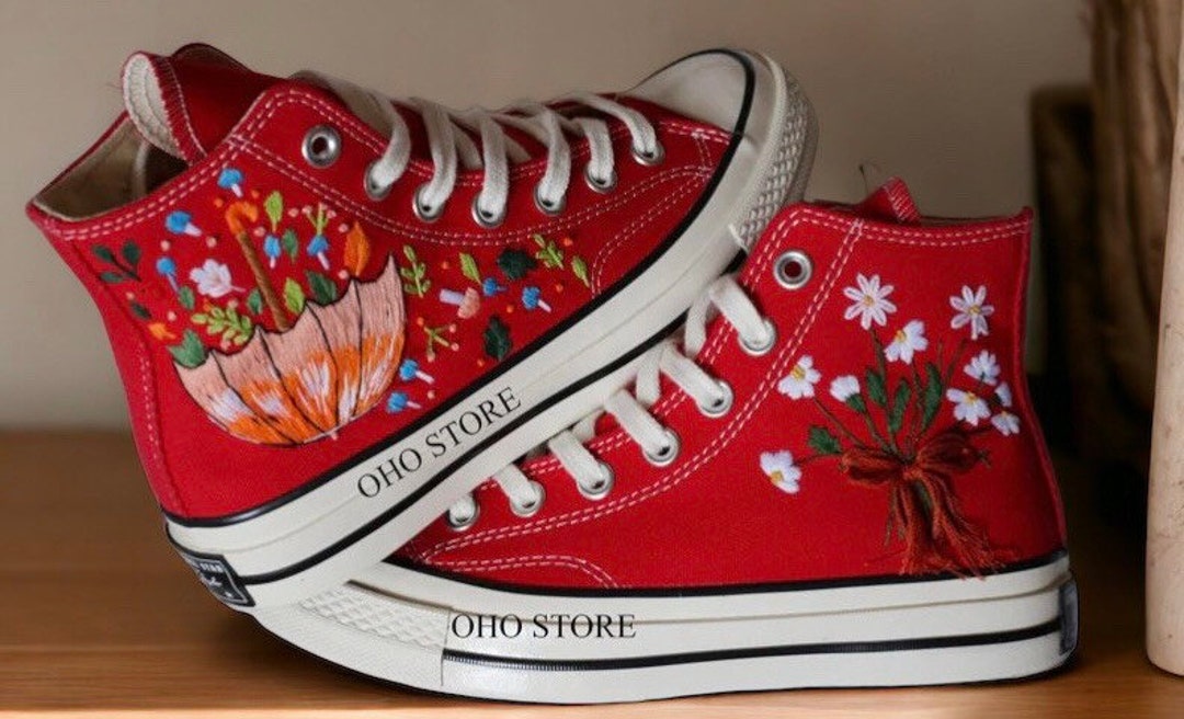 Custom Converse Embroidered Shoes Embroidered Converse Converse High