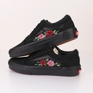 Custom Embroidered Wedding Vans: Floral Bridal Sneakers