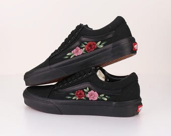 Custom Embroidered Wedding Vans: Floral Bridal Sneakers