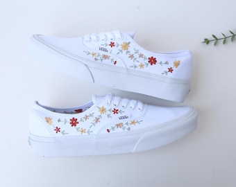 Custom Wedding Vans: Embroidered Floral Bridal Sneakers