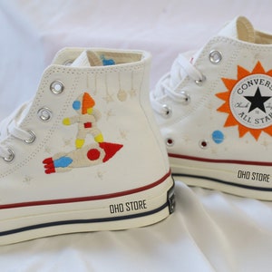 Embroidered Converse High Tops: Custom Planet Universe Shoes