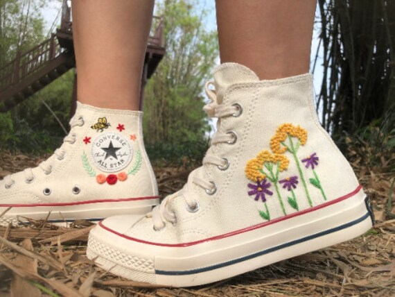 Embroidered Converse Plateforme BrodÃ©e Bike Scott Syncros Saddle