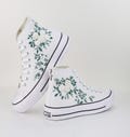 Embroidered Wedding Converse Platform, Custom Bridal Sneakers, Hand Embroidered Bride Shoes, Unique Wedding Shoes for Bride, Gift for Her product logo