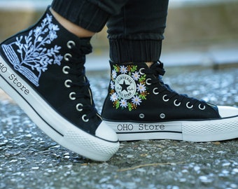 Converse custom | Embroidered converse | flower embroidery | steven universe |Converse Chuck Taylor 1970s | Wedding gift | Gifts for her