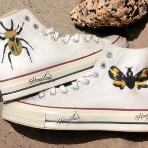 Custom converse embroidery | Bugs embroidered converse |  Halloween Vibes embroidery sneacker | gifts for her | Bugs Embroidery Sneakers