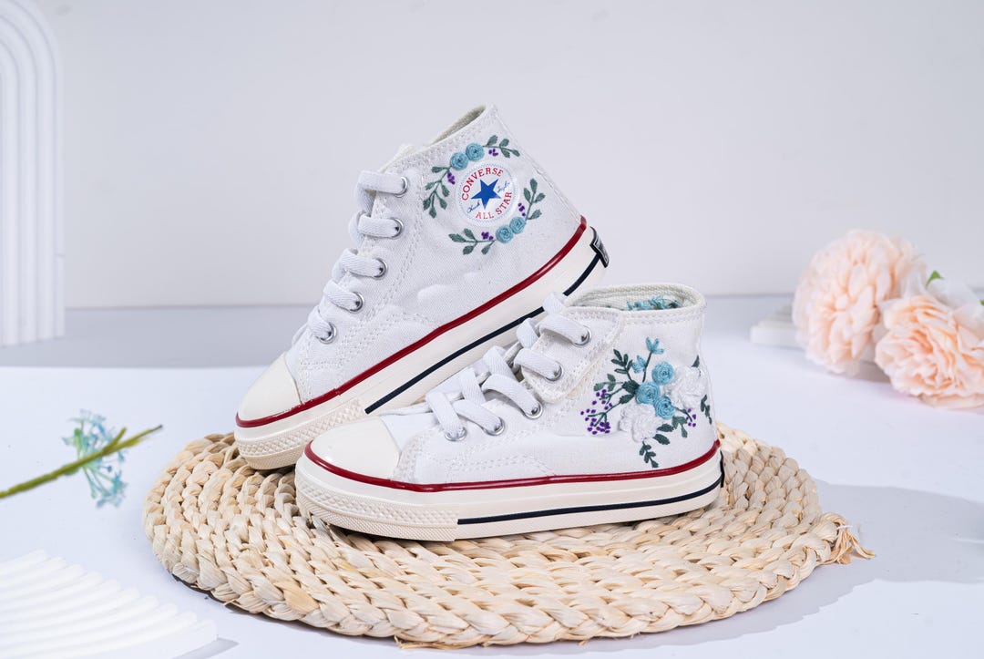 High Top Platform Converse Converse With Pearls On Them