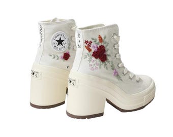Chuck 70 De Luxe Heel Embroidered: Bridal Converse Highheels