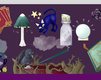 Witchcraft Digital Stickers| Occult digital Stickers | Clipart | Wiccan digital Stickers | Pagan digital Stickers |