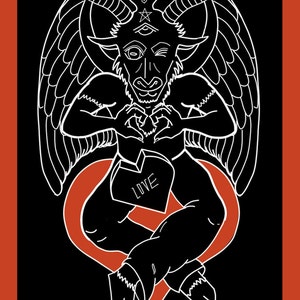 Baphomet Valentines Day ecard| Baphomet Valentine print| Baphomet Valentines digital card|