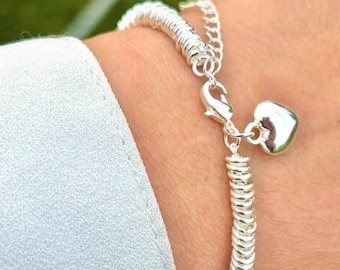 Bracelet chaîne fin pour femme, petit bracelet coeur, jonc fin réglable, cadeau pour elle, cadeau Saint-Valentin